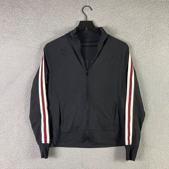 Track Jacket Size Medium Junior Full Zip Black Juniors‎ Athletic Running Workout - Picture 3 of 9